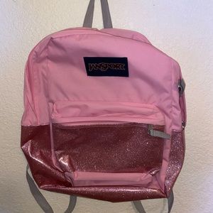 Glitter pink Jansport backpack